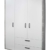 AVANTI TRENDSTORE - Freddo - Kleiderschrank, 3 Türen und 2 Schubkästen in vintage Wood grau / weiß Lack Dekor, ca. 138x189x51 cm - 1