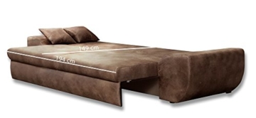  	 Big Sofa, braun, mit Schlaffunktion, Bettkasten, Vintage Look, Microfaser | XXL Couch | Großes Relexsofa | Megasofa  - 4