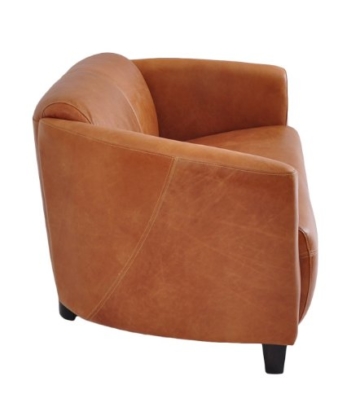 Clubsofa Rocket 2-Sitzer Vintage Leder, hell Columbia Brown Echtleder Sofa Couch - 3