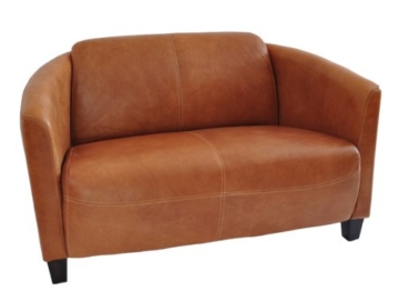 Clubsofa Rocket 2-Sitzer Vintage Leder, hell Columbia Brown Echtleder Sofa Couch - 1