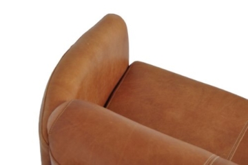 Clubsofa Rocket 2-Sitzer Vintage Leder, hell Columbia Brown Echtleder Sofa Couch - 7