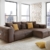 Ecksofa Love Seats / Polster Eck-Couch mit Kissen / In Antik-Leder-Optik mit nussbaumfarbenen Holzfüßen / 285x69x170 (B x H x T) / Braun - 2
