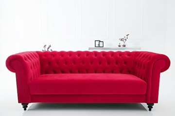 Edles Sofa CHESTERFIELD 200cm rot 2er Couch Zweisitzer Barock Englisch mit Ziersteppung Samt - 2