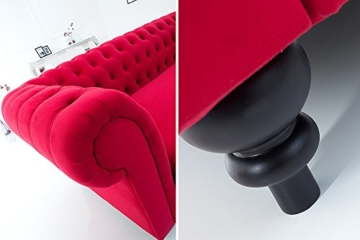 Edles Sofa CHESTERFIELD 200cm rot 2er Couch Zweisitzer Barock Englisch mit Ziersteppung Samt - 5