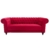 Edles Sofa CHESTERFIELD 200cm rot 2er Couch Zweisitzer Barock Englisch mit Ziersteppung Samt - 1