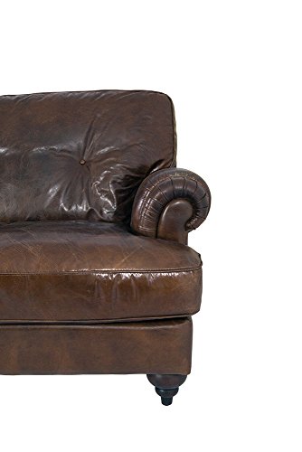 Loungessofa Pembury 3-Sitzer Leder Vintage Cigar Sofa Clubsofa Ledersofa Echtleder - 6