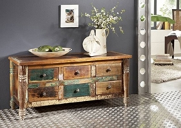 massiv Holz Möbel Vintage lackiert Sideboard Altholz massiv Möbel mehrfarbig Massivholz Rapunzel #01 - 1