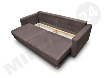 Modernes Schlafsofa Oliver, Couch mit Bettkasten und Schlaffunktion, Sehr bequemes Sofa, Bettsofa, Design Schlafcouch, synthetic Stoff, Wohnlandschaft (Eren 04 + Eren 05) - 3