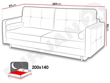Modernes Schlafsofa Oliver, Couch mit Bettkasten und Schlaffunktion, Sehr bequemes Sofa, Bettsofa, Design Schlafcouch, synthetic Stoff, Wohnlandschaft (Eren 04 + Eren 05) - 5