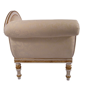 Recamiere Schwanendekor weiß gold Ottomane Chaiselounge links - 3