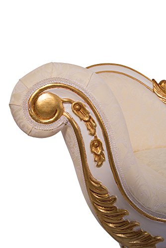 Recamiere Schwanendekor weiß gold Ottomane Chaiselounge links - 4