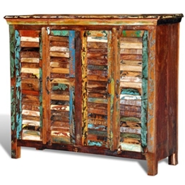 vidaXL Antik Teak Massivholz Kommode Sideboard Kleiderschrank Anrichte Retro Vintage - 1