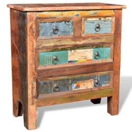 vidaXL Kommode Schrank Kabinett Sideboard Massivholz Teak Antik Anrichte Vintage Retro - 1
