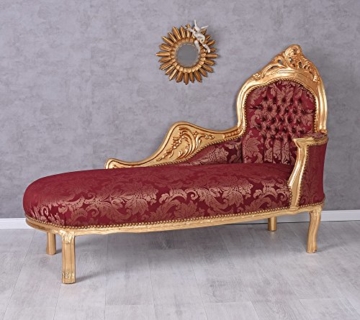 VINTAGE RECAMIERE IM LOUIS XVI STIL ROKOKO ROT & GOLD PALAZZO EXCLUSIV - 1