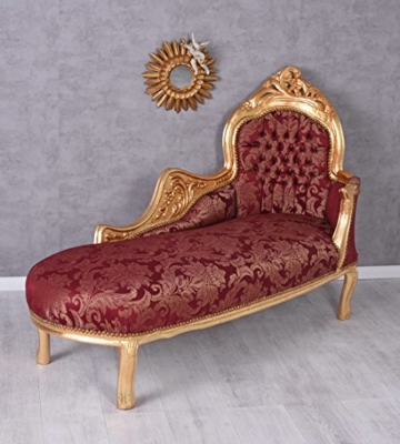 VINTAGE RECAMIERE IM LOUIS XVI STIL ROKOKO ROT & GOLD PALAZZO EXCLUSIV - 2