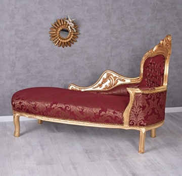 VINTAGE RECAMIERE IM LOUIS XVI STIL ROKOKO ROT & GOLD PALAZZO EXCLUSIV - 4