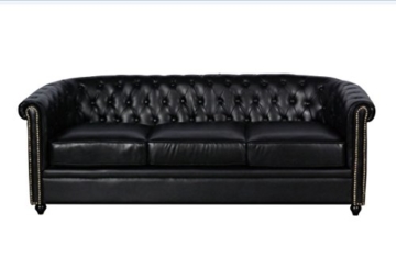 Vintage Sofa Chesterfield Eton 3 Sitzer schwarz - 1