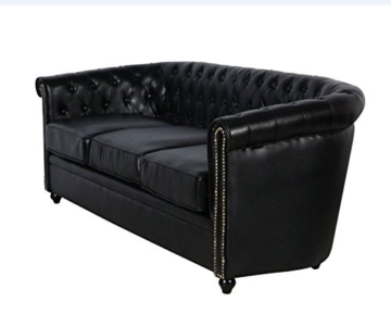 Vintage Sofa Chesterfield Eton 3 Sitzer schwarz - 2