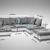 Wohnlandschaft Sofa Couch Ecksofa Eckcouch in Mikrofaser Vintage braun Minsk XXL - 5