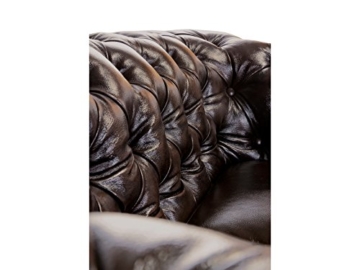 Woodkings® Chesterfield Sofa 2-Sitzer braun vintage Echtleder Couch Bürosofa Polstermöbel 2er antik Unikat Herrenzimmer englisches Ledersofa Stilsofa - 3