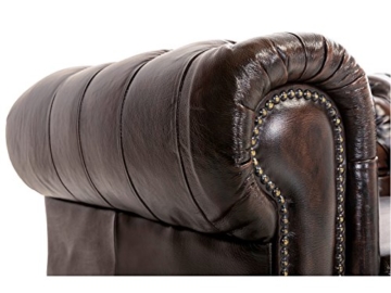 Woodkings® Chesterfield Sofa 2-Sitzer braun vintage Echtleder Couch Bürosofa Polstermöbel 2er antik Unikat Herrenzimmer englisches Ledersofa Stilsofa - 4