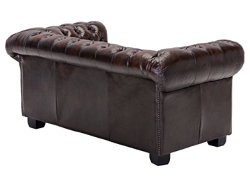 Woodkings® Chesterfield Sofa 2-Sitzer braun vintage Echtleder Couch Bürosofa Polstermöbel 2er antik Unikat Herrenzimmer englisches Ledersofa Stilsofa - 6